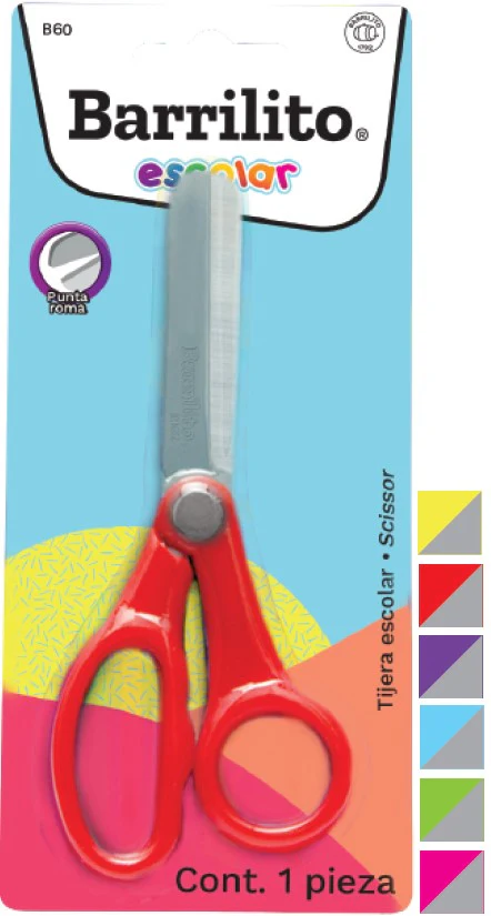 Tijera Escolar Punta Roma Barrilito 5" BA100-5 Barrilito® B60 [Pieza]