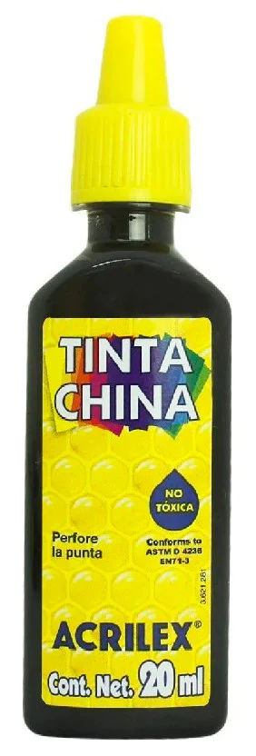 Tinta China Negro 20ml Acrilex® A05120520 [Contenedor plástico]